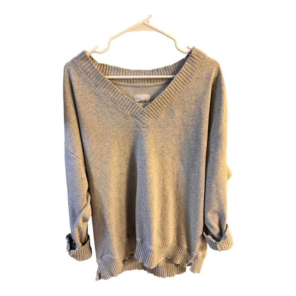Aerie Heather Gray V-Neck Women's Sweater